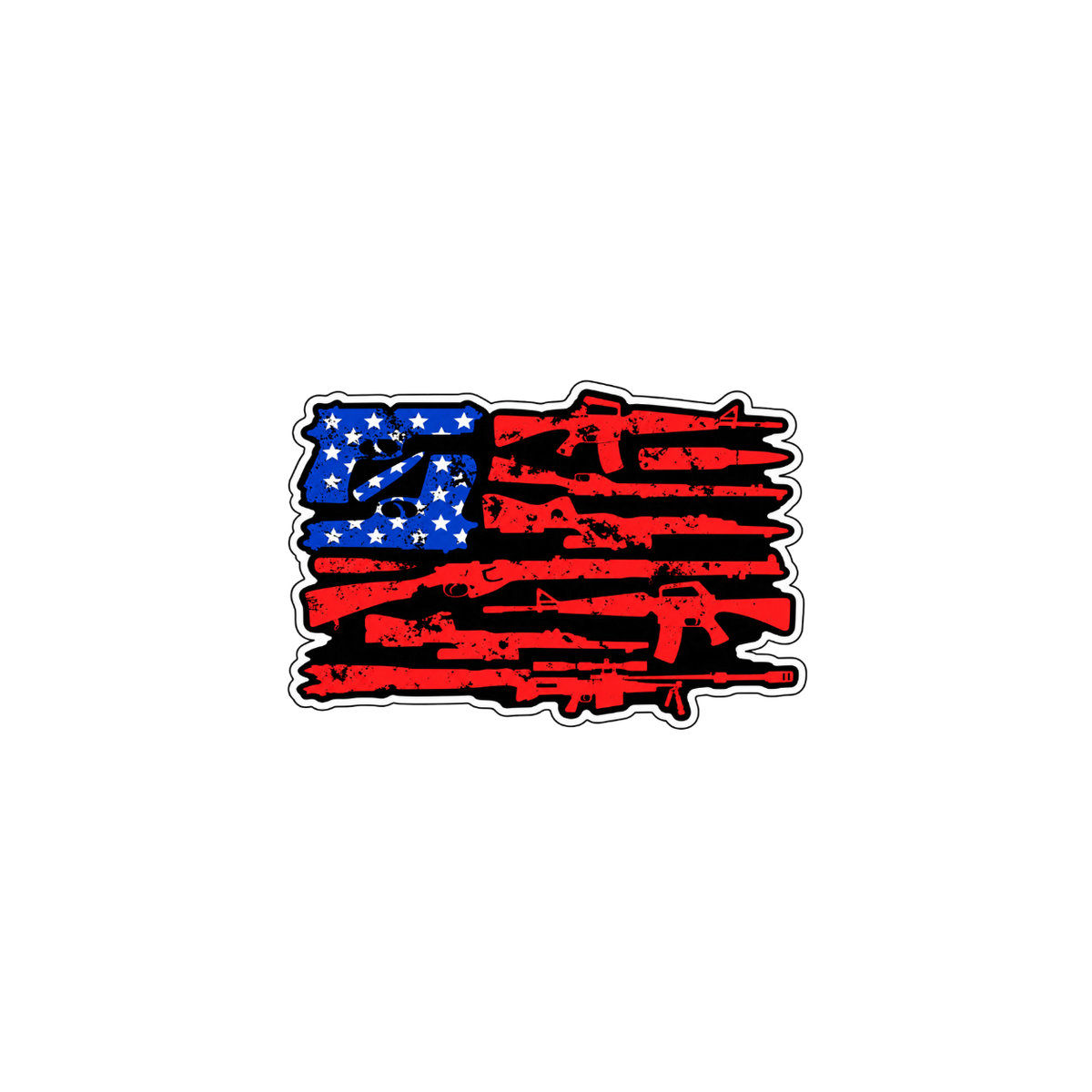 Distressed American Flag Firearms Sticker
