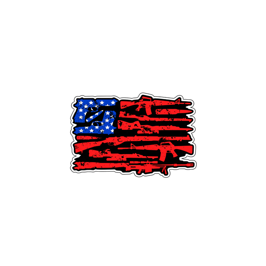 Distressed American Flag Firearms Sticker